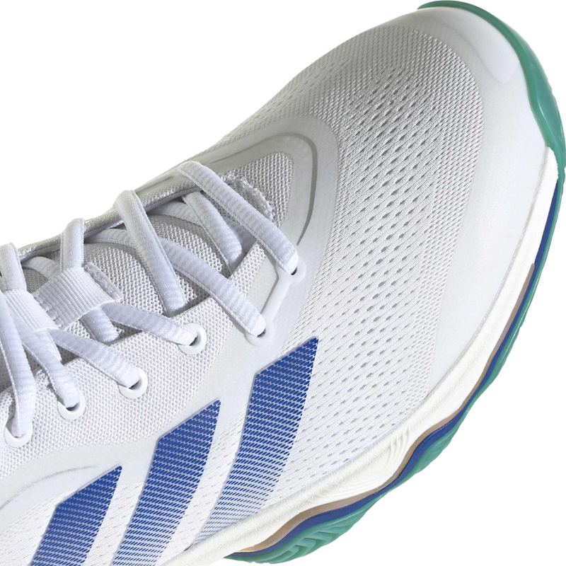 Men's Crazyflight 7, Men's Adidas Crazyflight 7 in Equipment Green/White/Royal Blue top view with mesh detail