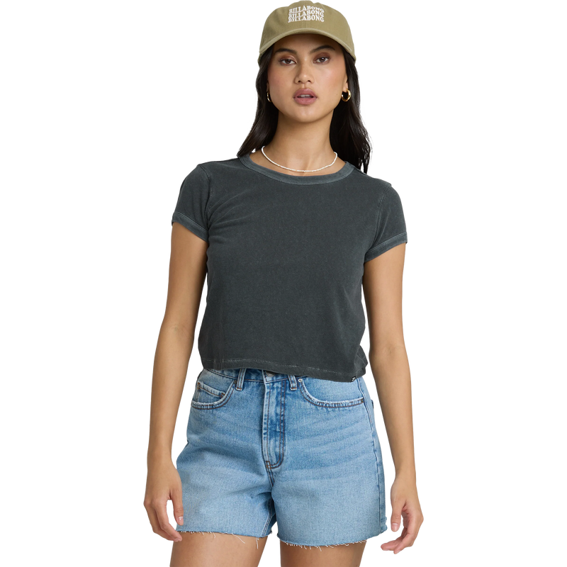 Women's Daily Short Sleeve Knit Tee, Featured Image