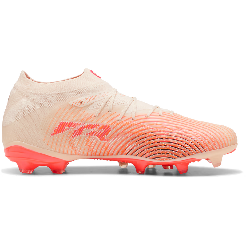 Future 9 Pro FG/AG, Puma Future 9 Pro FG/AG in 01-Sugared Almond/White/Ultra Red/Black inside profile of left shoe