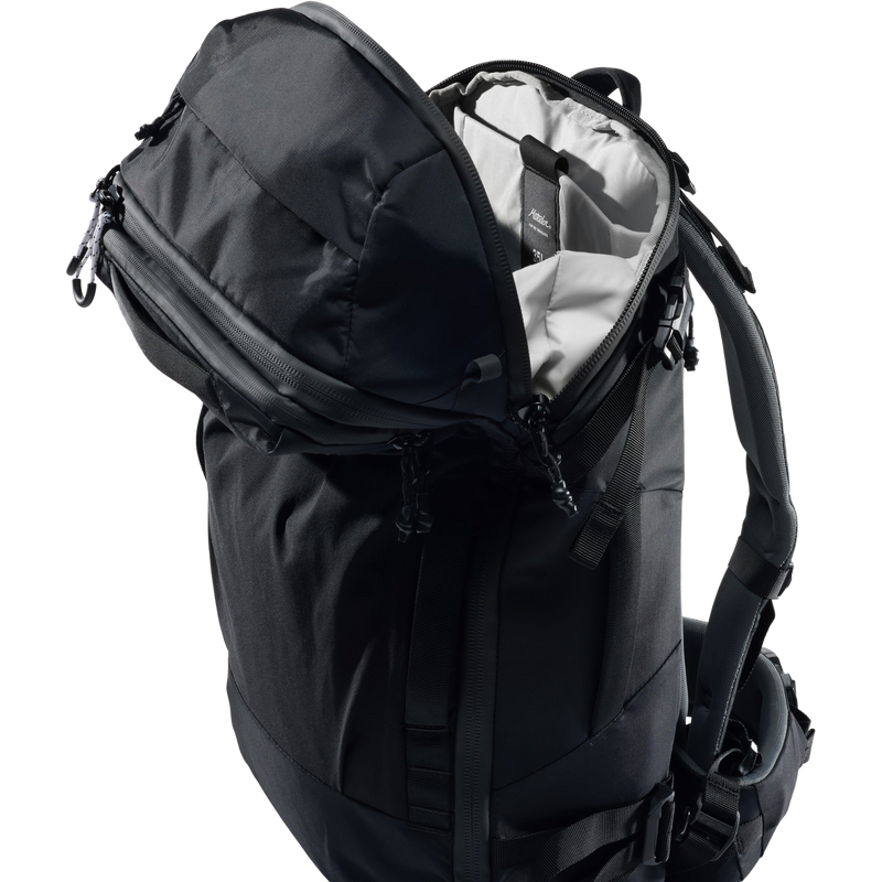 GlobeRider 35 Travel Pack, Matador GlobeRider 35 Travel Pack in Black top unzipped