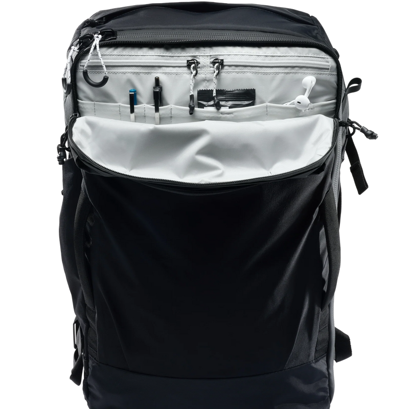 GlobeRider 35 Travel Pack, Matador GlobeRider 35 Travel Pack in Black front top unzipped