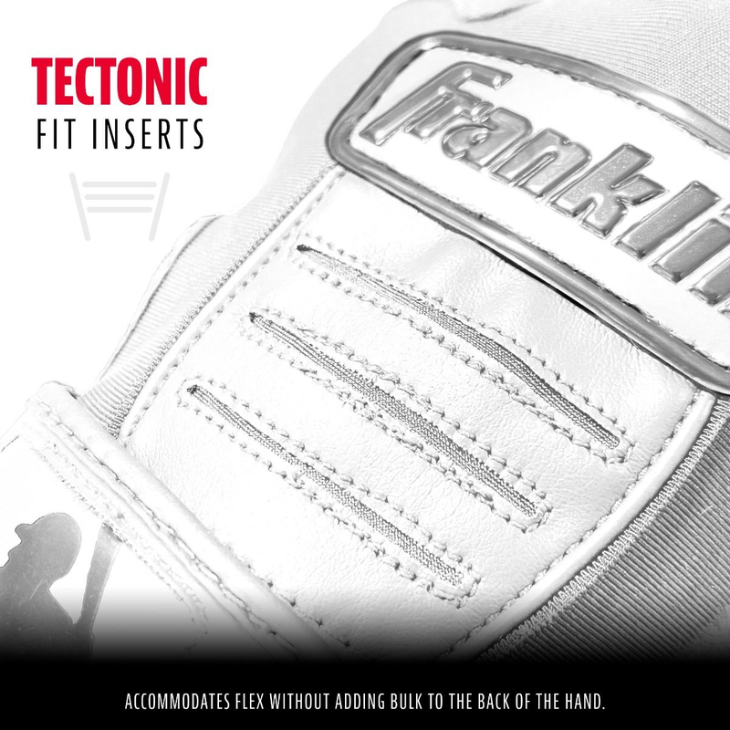 Youth CFX Pro Series Batting Gloves, Franklin Sports Youth CFX Pro Series Batting Gloves in White tectonic fit inserts