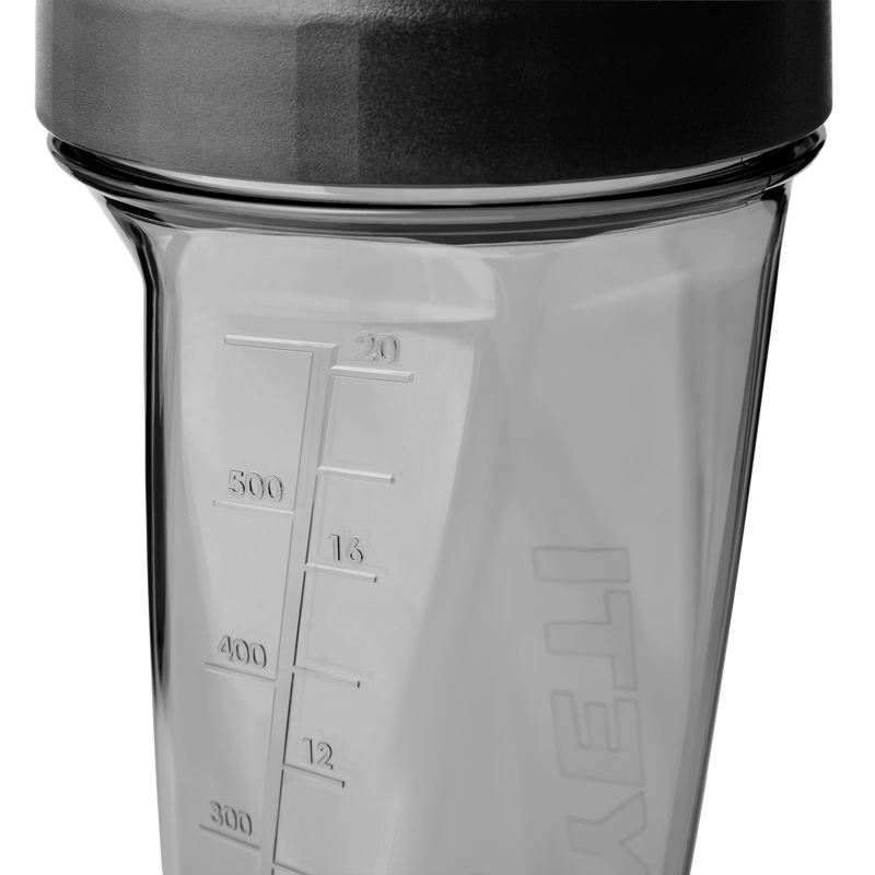 Yonder 27 oz Shaker Bottle, Yeti Yonder 27 oz Shaker Bottle in Charcoal graduated markings
