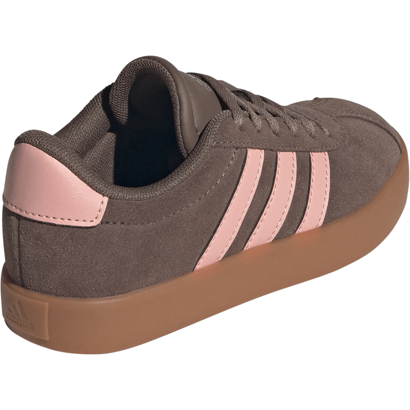 Youth VL Court 3.0, Adidas Youth VL Court 3.0 in Earth Strata Semi Frozen Turbo Amber Gum lateral back view
