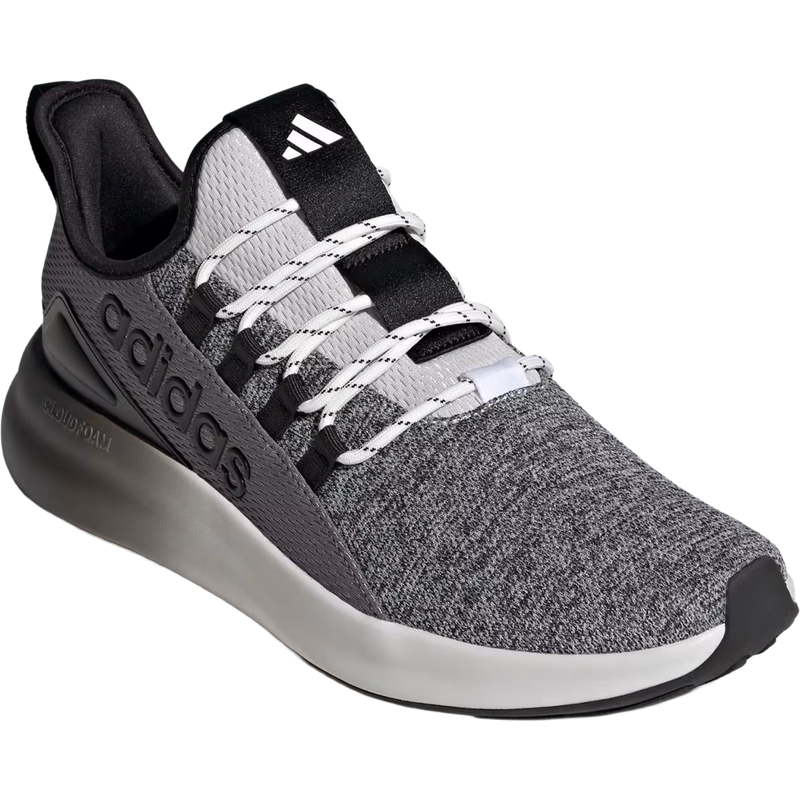Men's Lite Racer Adapt 8.0, Adidas Men's Men's Lite Racer Adapt 8.0 in Grey One Grey Four Core Black angled toe view