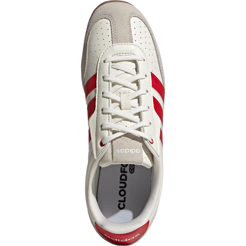 Women's Barreda Lo, Adidas Women's Barreda Lo in Off White Collegiate Red top view