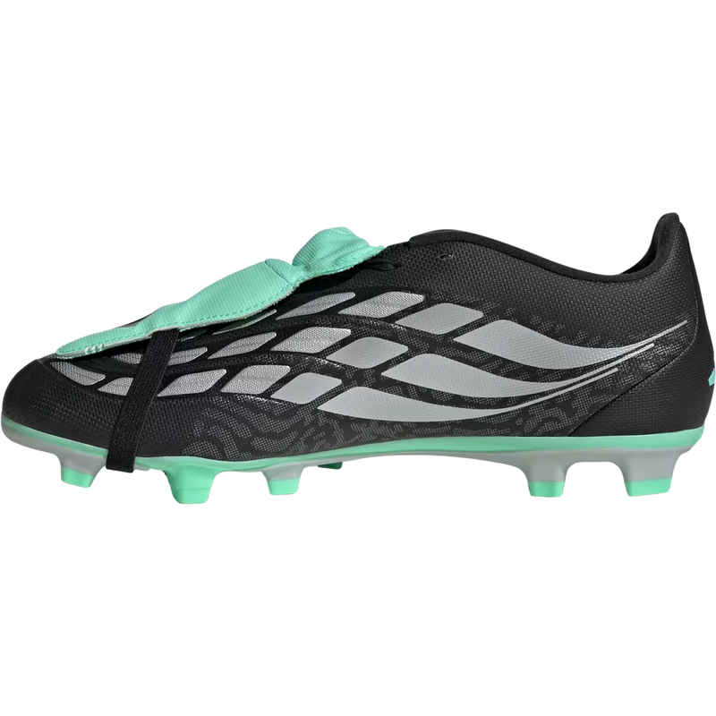 Predator Club FT FG/MG, Adidas Predator Club FT FG/MG in Core Black Silver Metallic Pulse Mint left facing