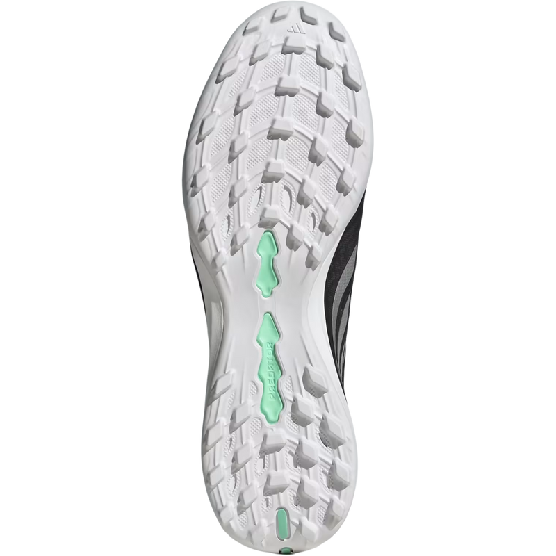 Predator League TF, Adidas Predator League TF in Core Black Silver Metallic Pulse Mint bottom view