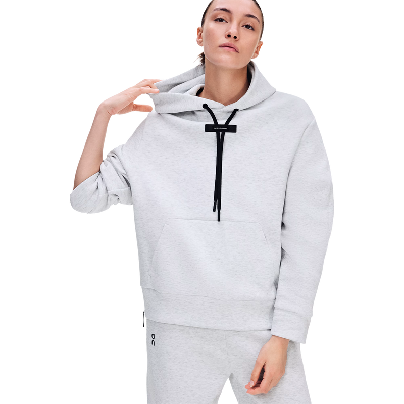 Women's Focus Tech Hoodie, On Women's Focus Tech Hoodie in Crater  on model
