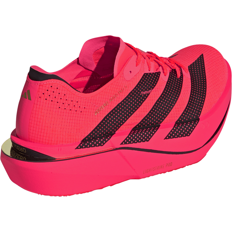 Women's Adizero Adios Pro 5, Adidas Women's Adizero Adios Pro 5 in Solar Turbo/Core Black back right