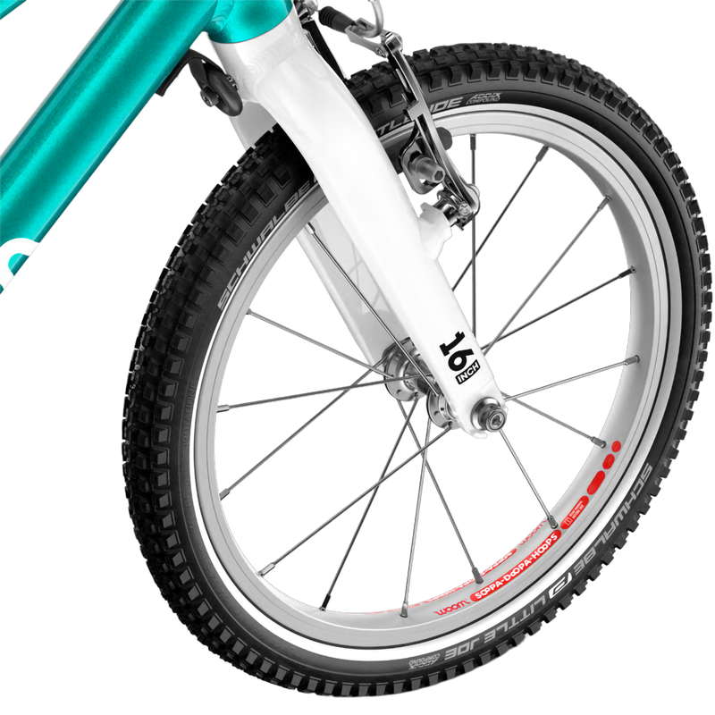 woom GO 3, Woom GO 3 in Metallic Turquoise front right wheel