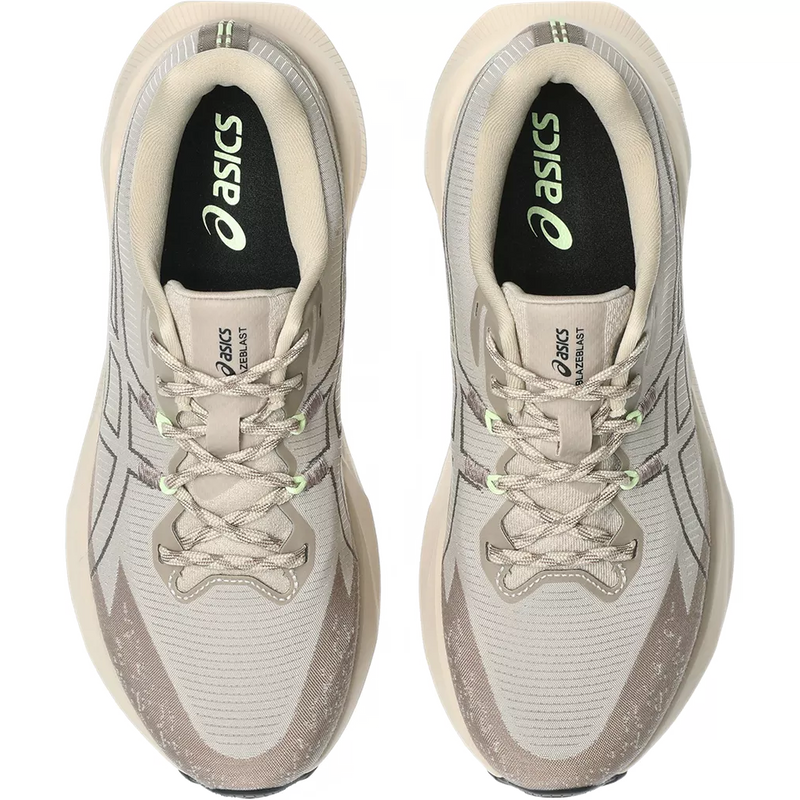 Women's BlazeBlast, Asics Women's BlazeBlast in 250-Simply Taupe/Yellow pair top