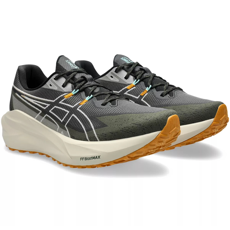 Men's BlazeBlast, Asics Men's BlazeBlast in 001-Black/Sandstorm pair right front