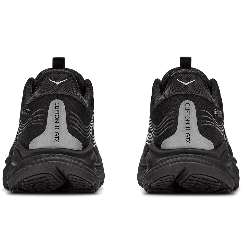 Men's Clifton 11 GTX, Hoka Clifton 11 GTX in BBLC-Black/Black pair rear