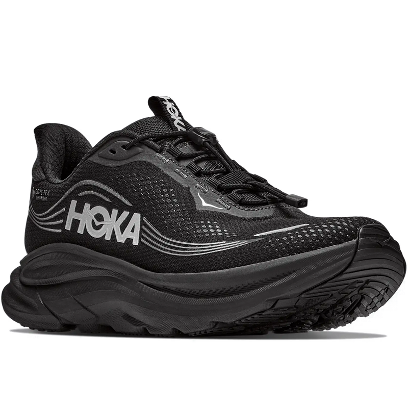 Women's Clifton 11 GTX, Hoka Women's Clifton 11 GTX in BBLC-Black/Black right front