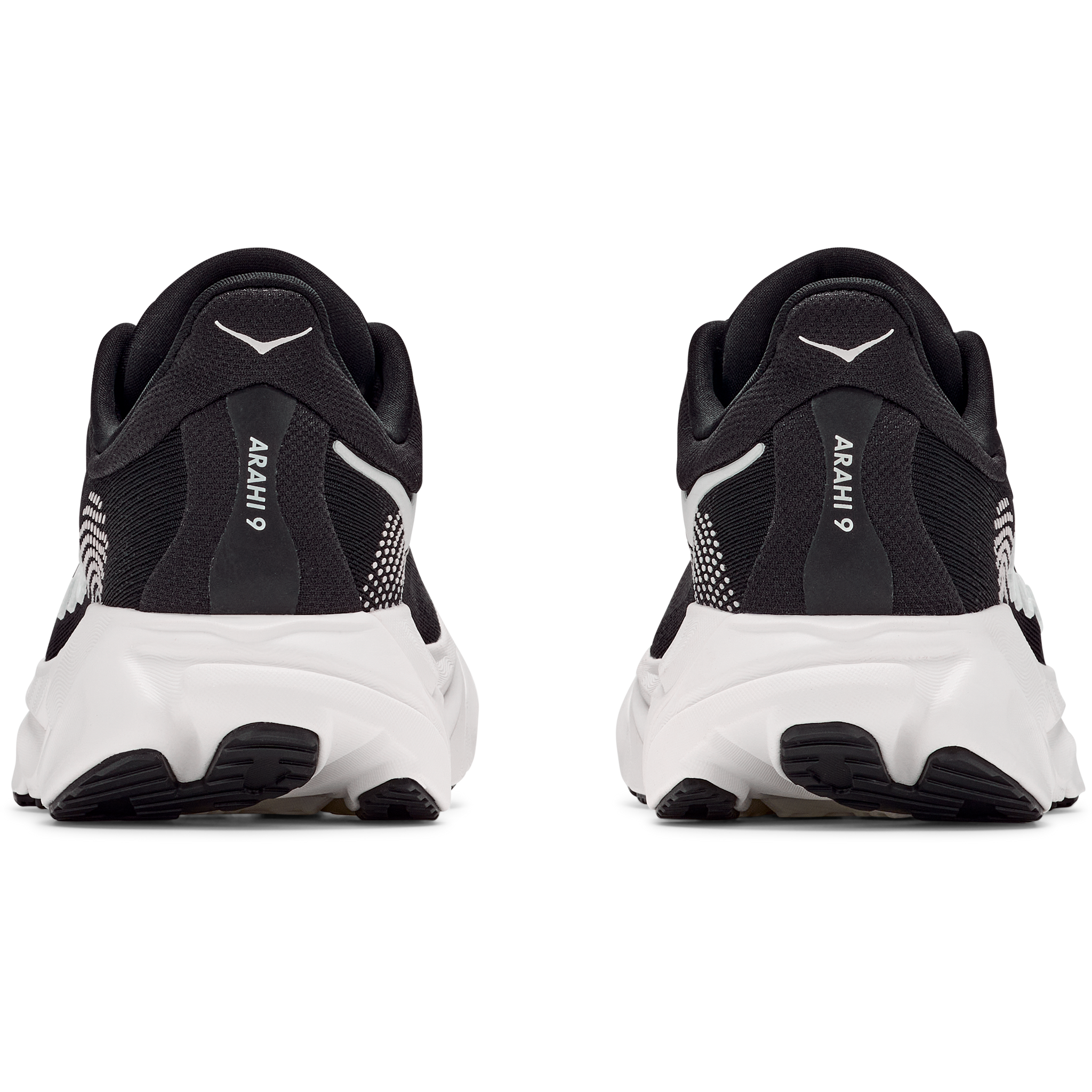 Hoka Women's Arahi 9 in BWHT Black/White pair back
