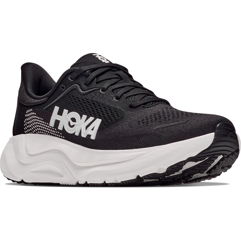 Hoka Women's Arahi 9 in BWHT Black/White front right