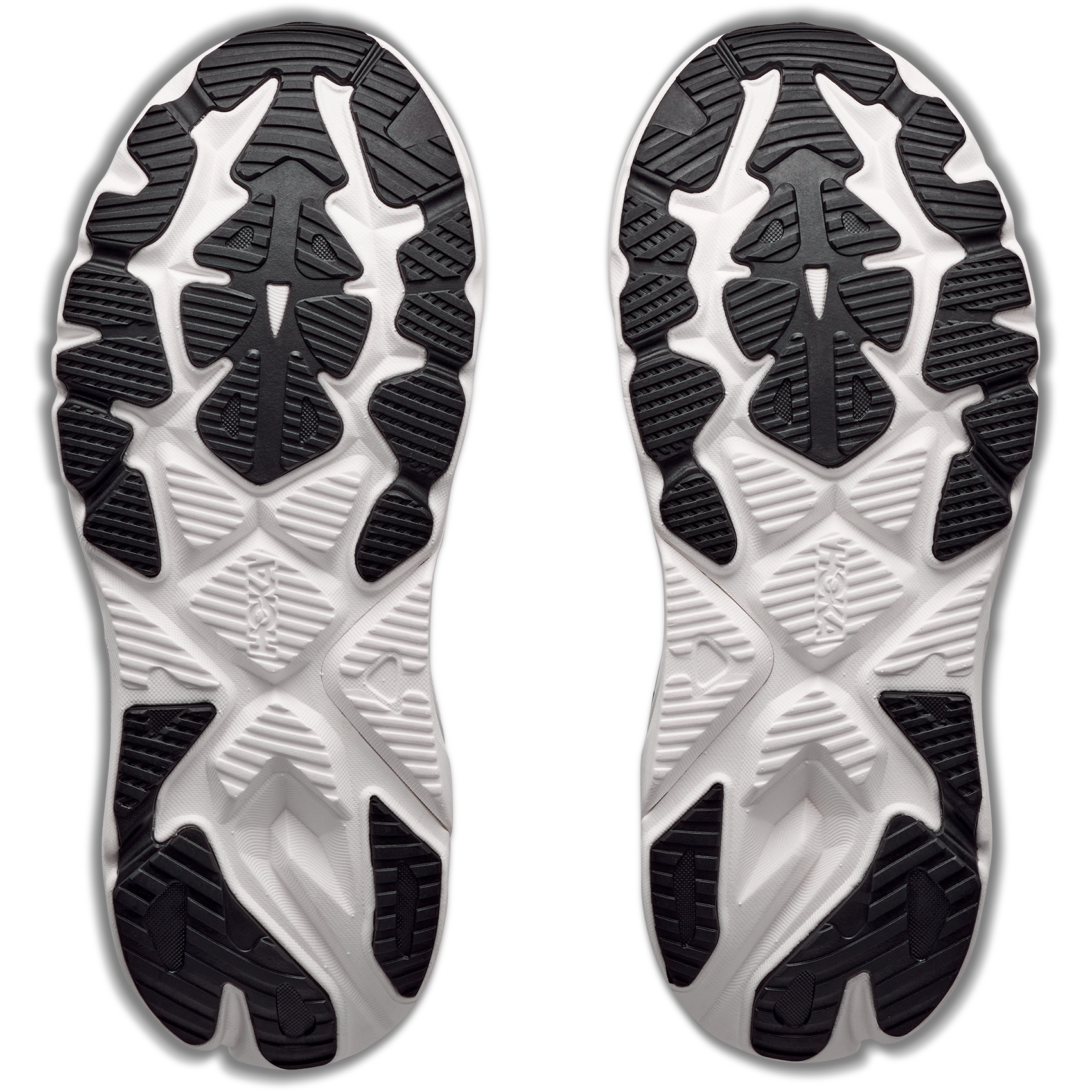 Hoka Women's Arahi 9 in BWHT Black/White pair bottom