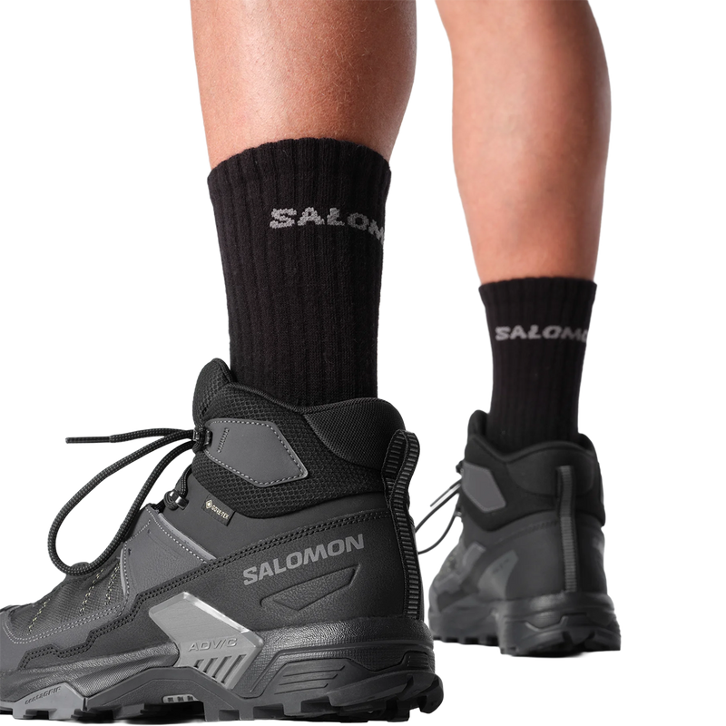 Men's X Ultra 5 Mid GTX Wide, Men's X Ultra 5 Mid GTX Wide in Black Asphalt/ Castlerock back view on model