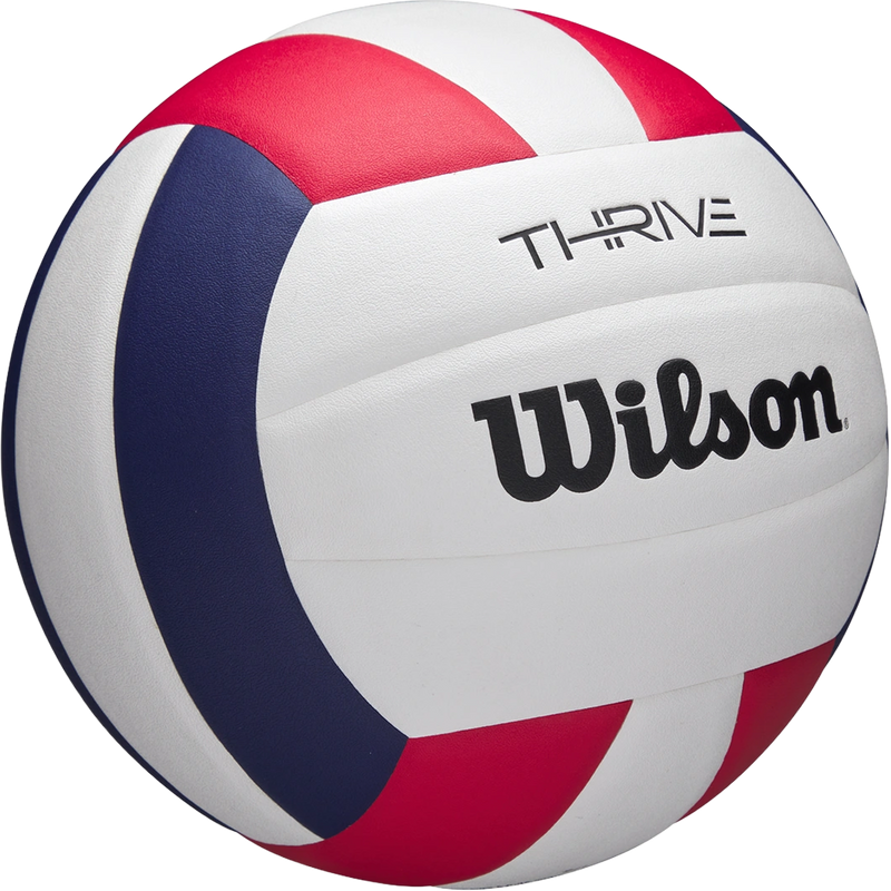 Thrive Game Volleyball, Wilson Thrive Game Volleyball in Red White Blue with logo detail