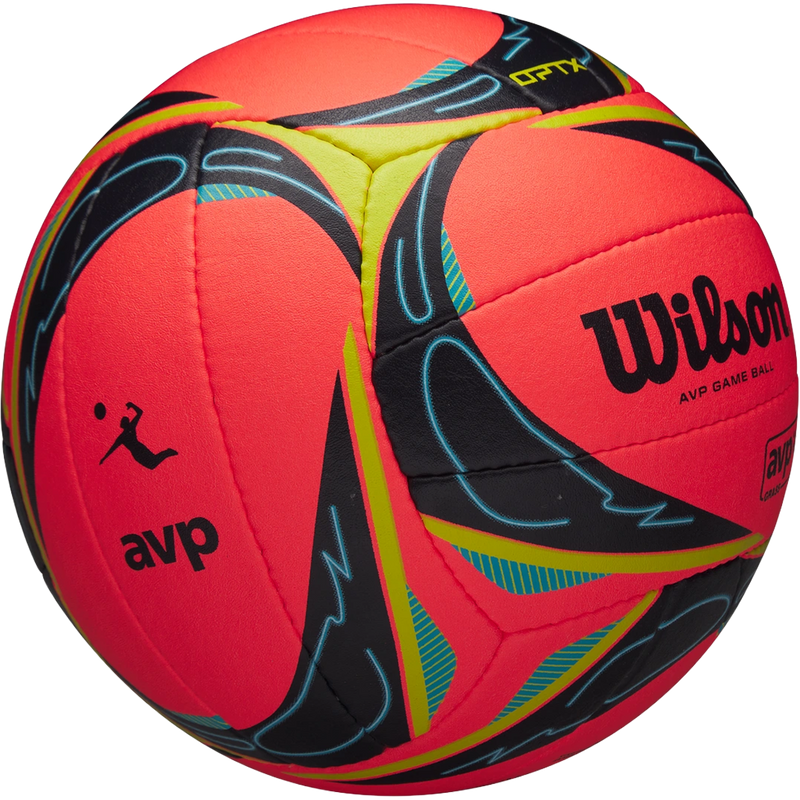 AVP OPTX Grass Game Volleyball, Wilson AVP OPTX Grass Game Volleyball angled view