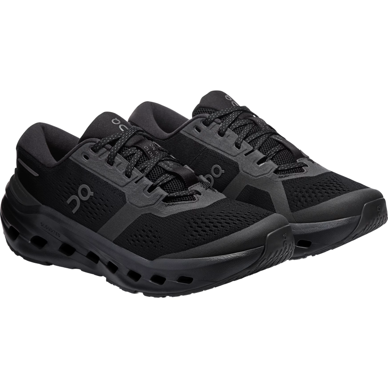 Men's Cloudrunner 3, On Men's Cloudrunner 3 in Black/Black pair right front