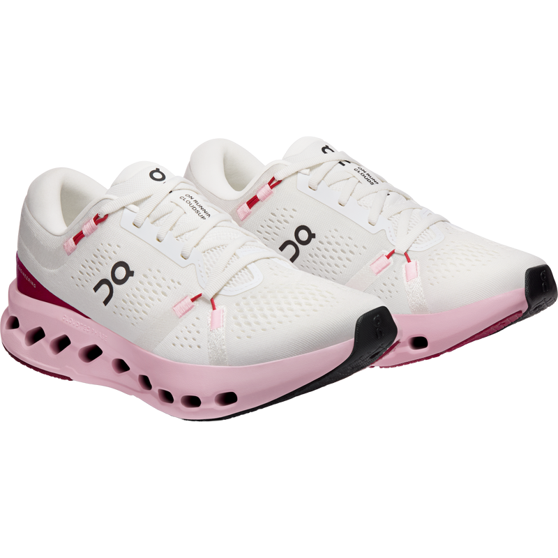 Women's Cloudsurfer 2, On Running Women's Cloudsurfer 2 in Ivory/Peony pair right front
