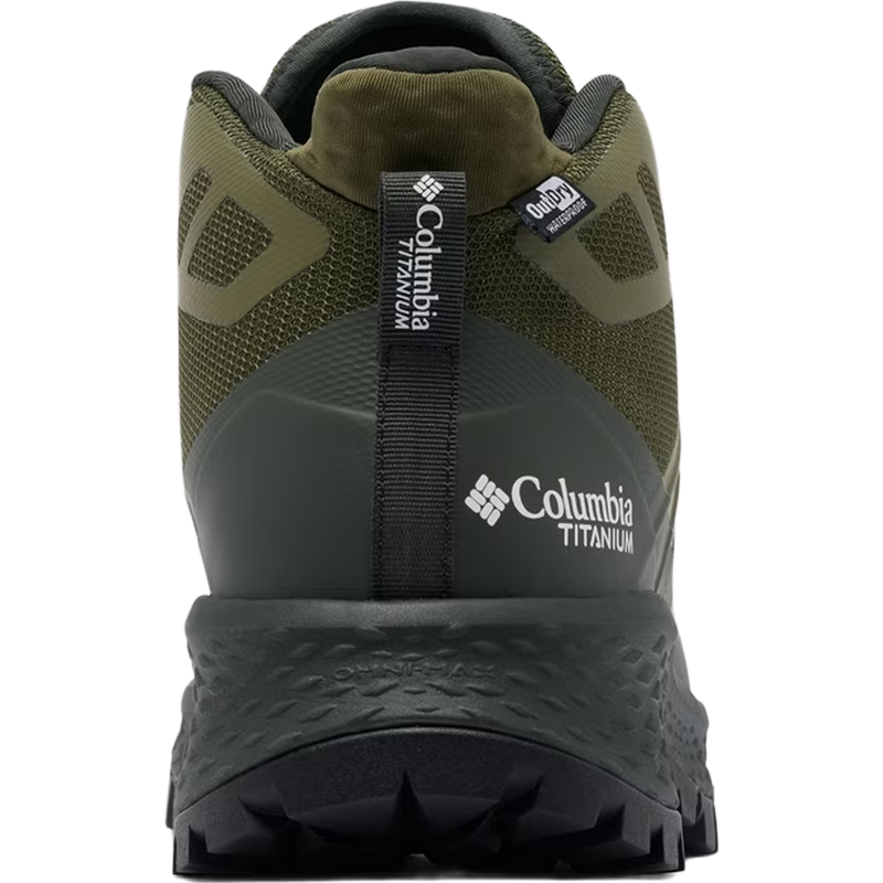 Men's Tellurix Titanium Outdry Mid, Columbia Tellurix Titanium Outdry Mid in Nori Firefly heel detail