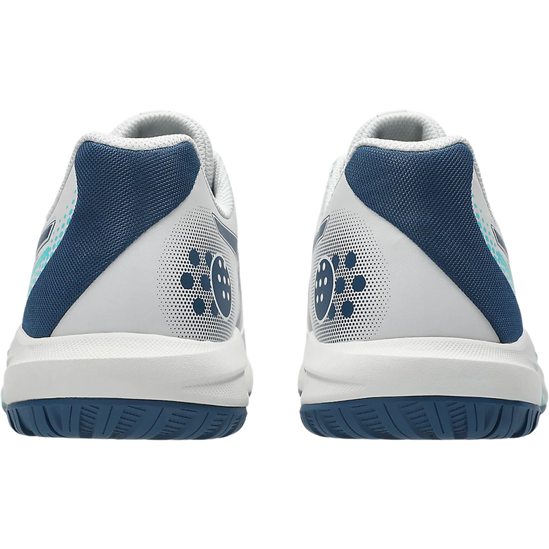 Men's Gel-Dedicate 9 Pickleball, Asics Men's GEL-DEDICATE 9 PICKLEBALL in Concrete Mako Blue rear view