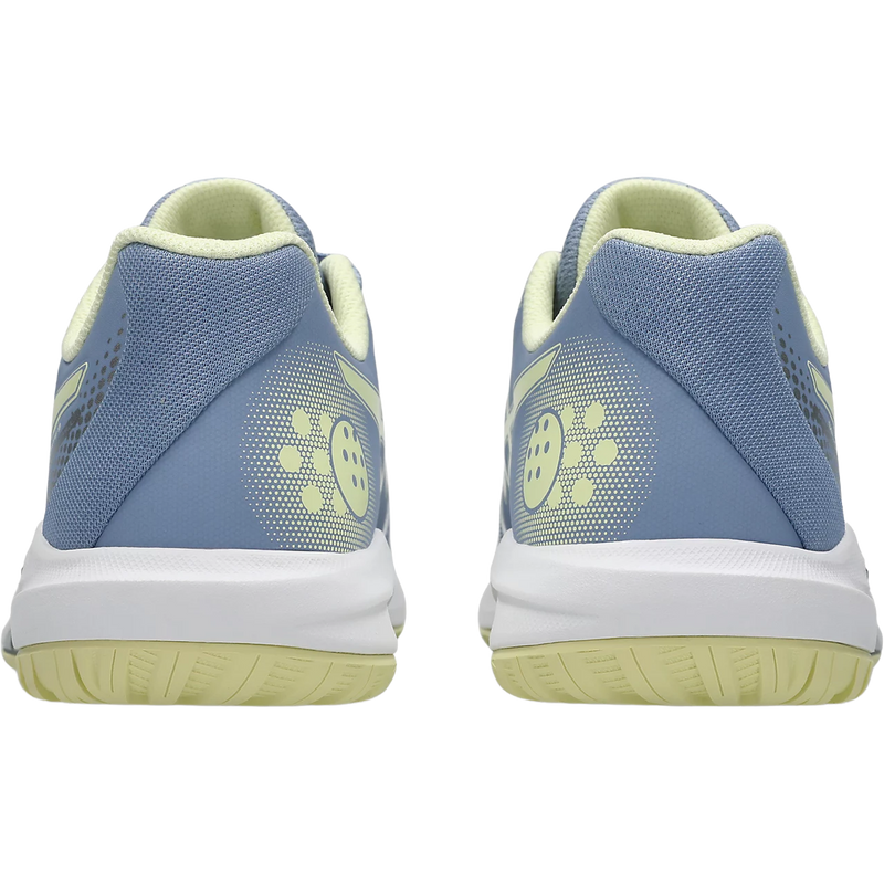 Women's GEL-DEDICATE 9 PICKLEBALL, Asics Women's GEL-DEDICATE 9 PICKLEBALL in Calm Indigo Soft Yellow back view