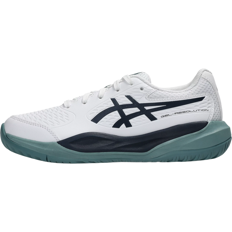 Youth GEL-RESOLUTION X GS, Asics Youth GEL-RESOLUTION X GS in White Midnight lateral left facing