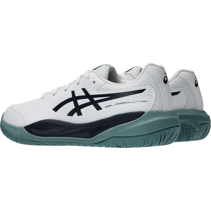 Youth GEL-RESOLUTION X GS, Asics Youth GEL-RESOLUTION X GS in White Midnight left facing lateral view side by side