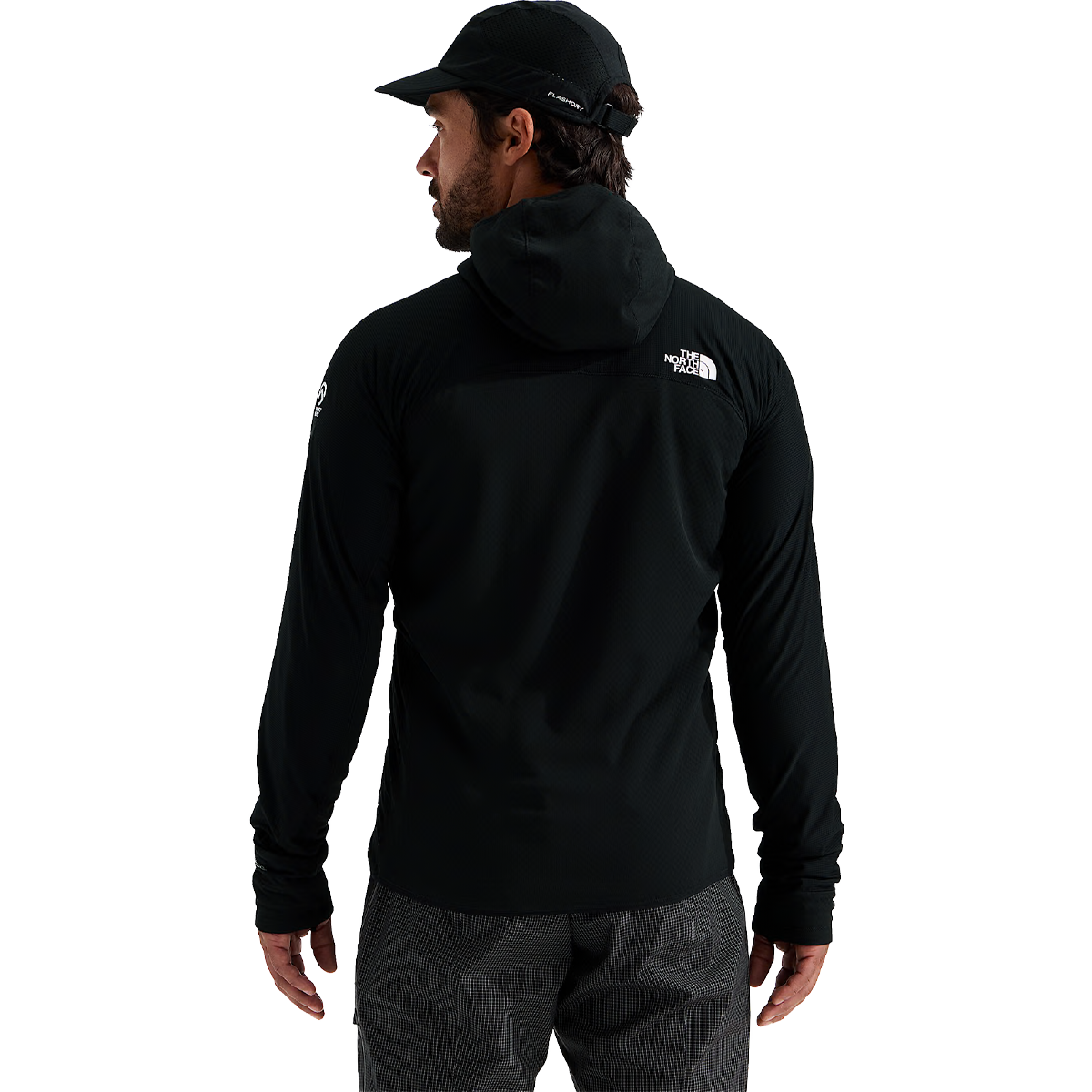 The North Face Men's Summit Futurefleece Overlay Hoodie in TNF Black back view