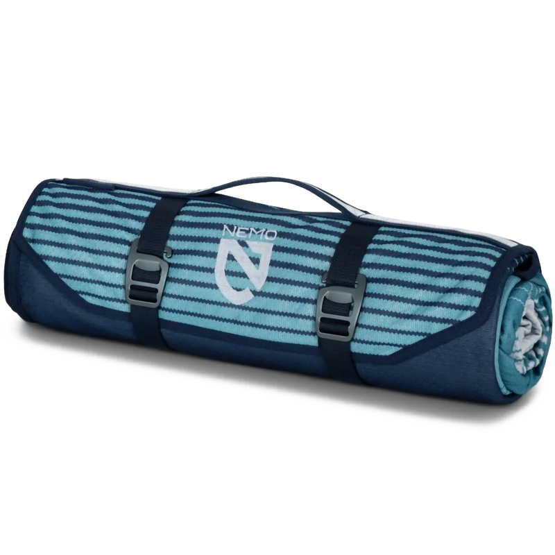Victory Patio Blanket XL, Nemo Victory Patio Blanket XL in Arctic Stripe rolled