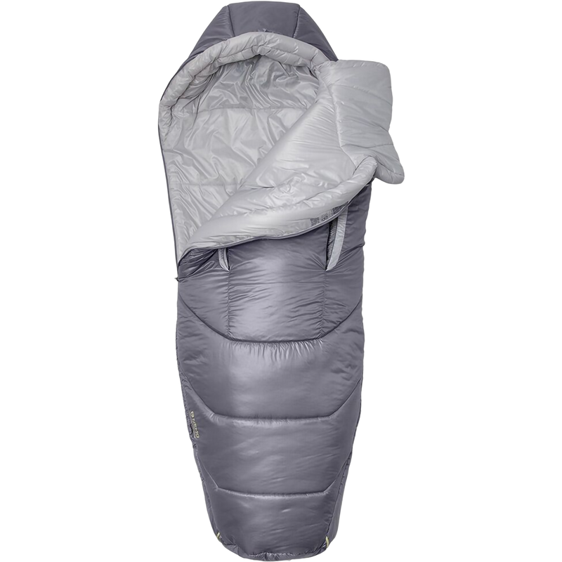 Women's Forte 20 Long Endless Promise, Nemo Women's Forte 20 Long Endless Promise in Quicksliver Aluminum unzipped