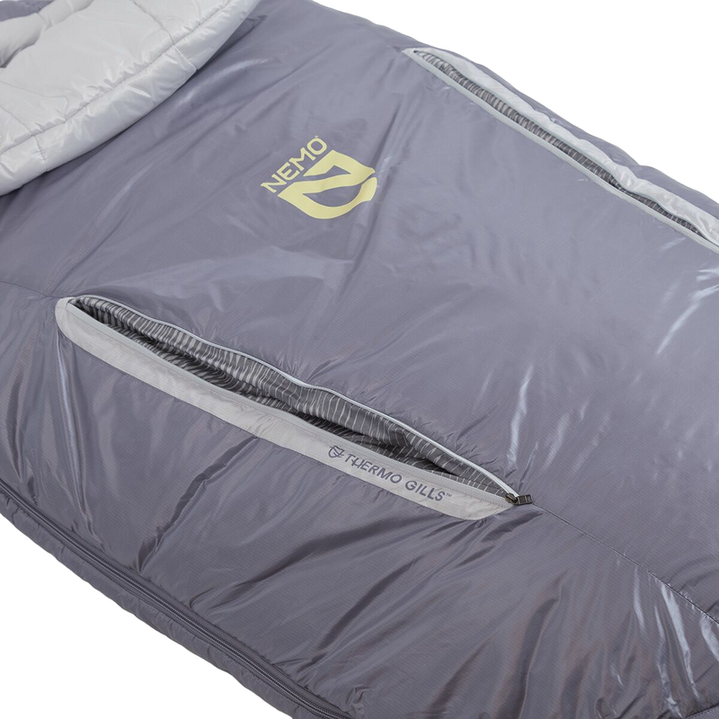 Women's Forte 20 Long Endless Promise, Nemo Women's Forte 20 Long Endless Promise in Quicksliver Aluminum baffle 