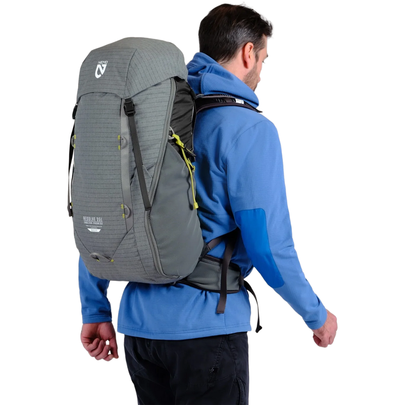 Resolve 35L Endless Promise Technical Overnight Pack, Nemo Resolve 35L Endless Promise Technical Overnight Pack alt side on model