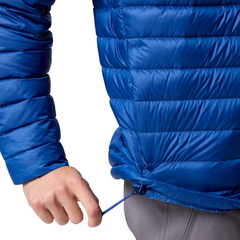 Men's Corelite Down Hooded Jacket, Columbia Men's Corelite Down Hooded Jacket drawcord on hem