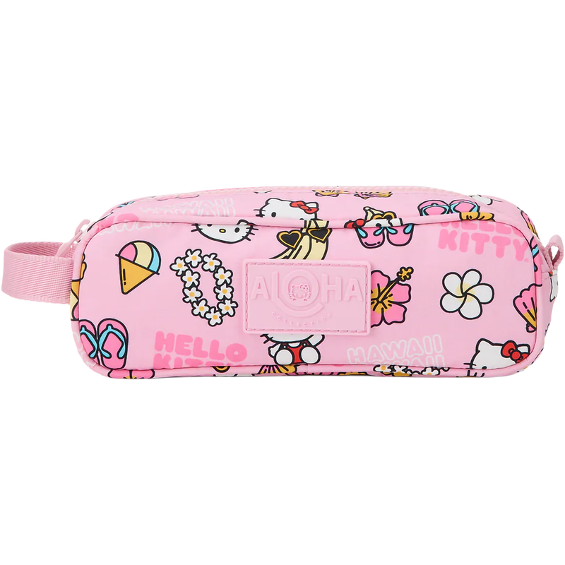 Hawaii Kawaii Icons Pencil Case, ALOHA Collection Hawaii Kawaii Icons Pencil Case in Black/Pink front