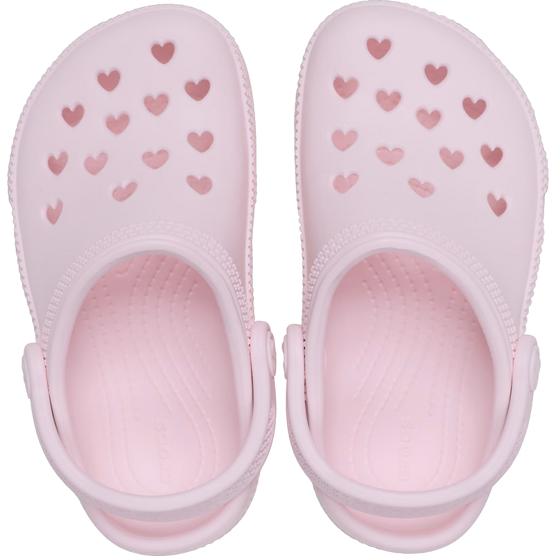 Youth Toddler Classic Hearts Cut Out, Crocs Youth Toddler Classic Hearts Cut Out in 7DF-Bubble Ice pair top