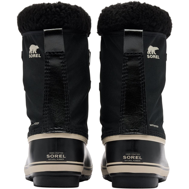 Sorel Big Kids Yoot Pac Nylon in Black Black back view with logo detail