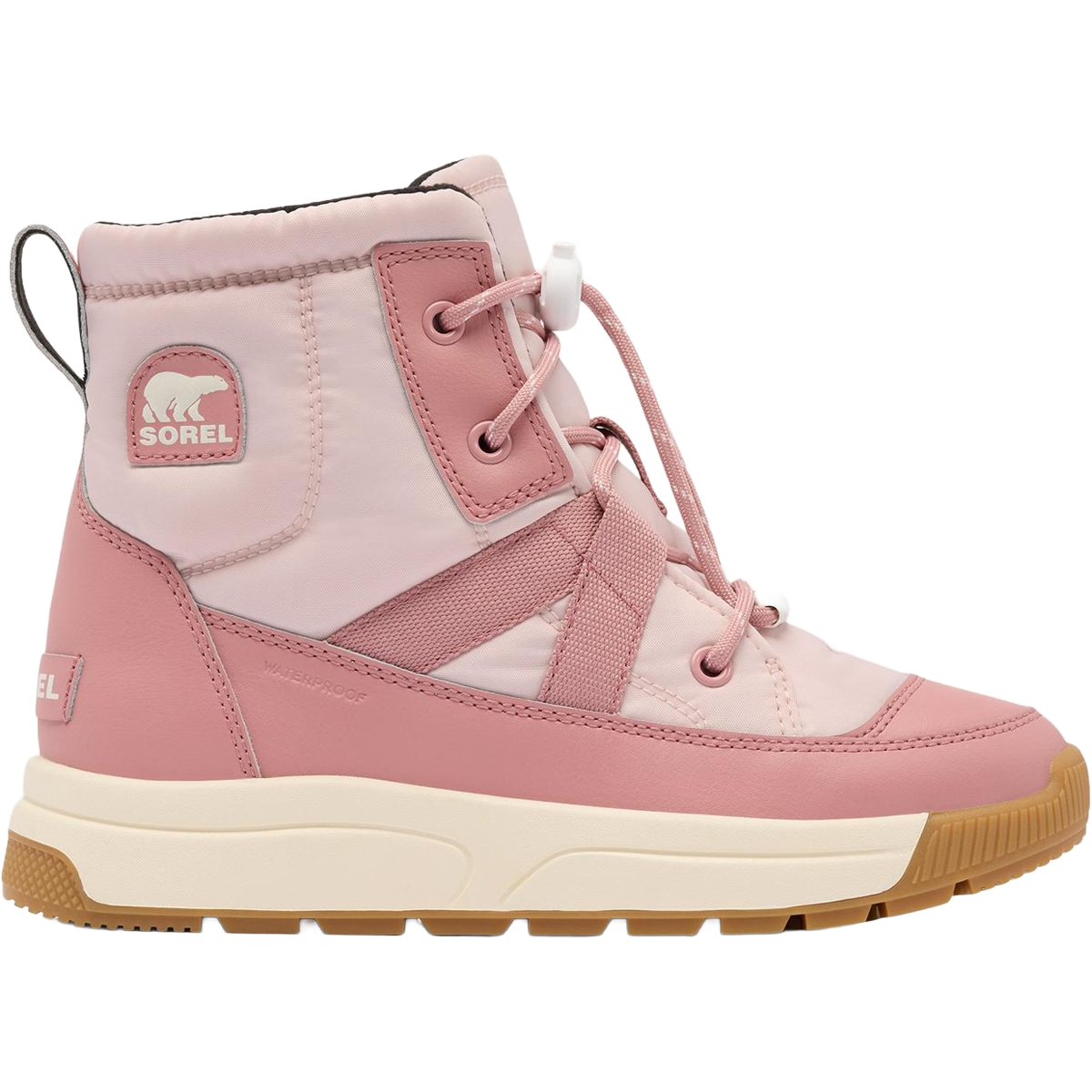 Sorel Big Kids Whitney III Mid Winter Boot in Pink Salt Eraser Pink