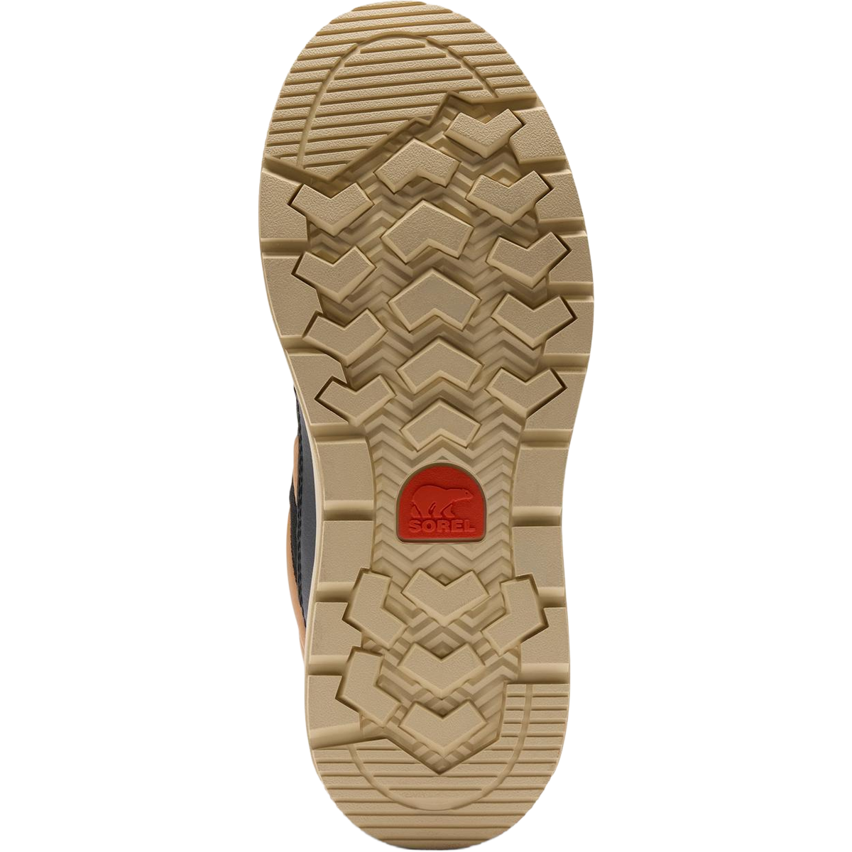 Sorel Big Kids Whitney III Mid Winter Boot in Tawny Buff Bleached Ceramic traction detail