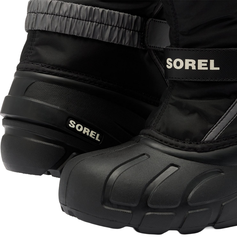 Sorel Big Kids Flurry in Black Sea Salt logo detail