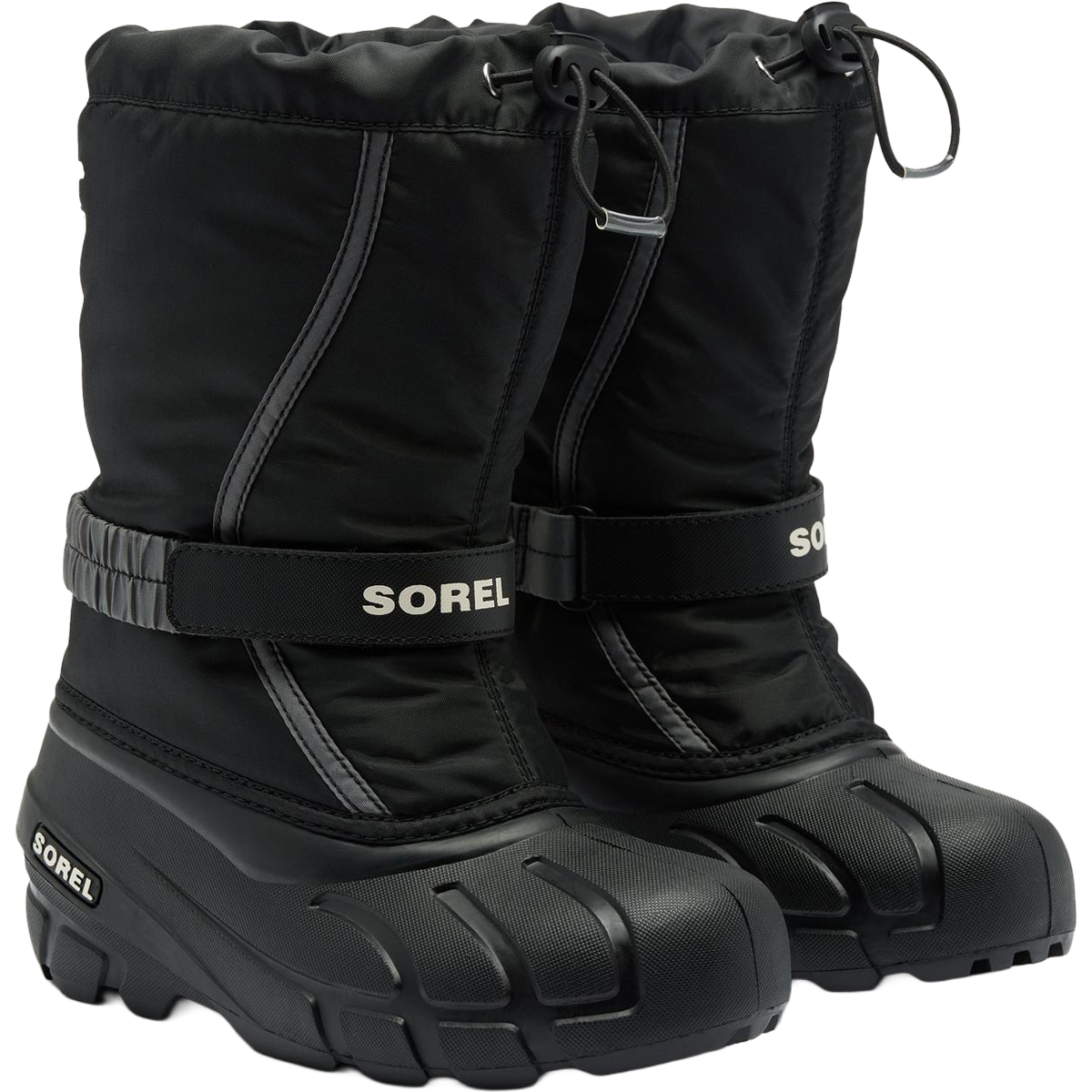Sorel Big Kids Flurry in Black Sea Salt side by side