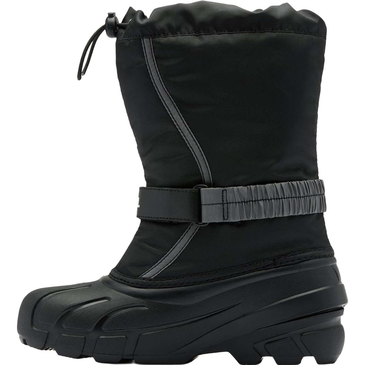 Sorel Big Kids Flurry in Black Sea Salt left facing