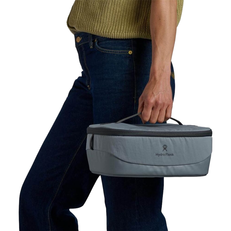 Carryout Lunch Box, Hydro Flask Carryout Lunch Box in Shale Grey with model for perspective
