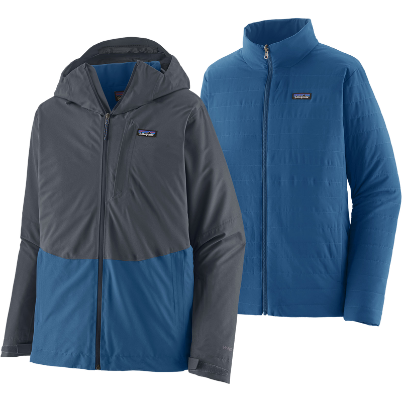 Men's 3-in-1 Powder Town Jacket, Patagonia Men's 3-in-1 Powder Town Jacket in CLMB Clement Blue shell and liner