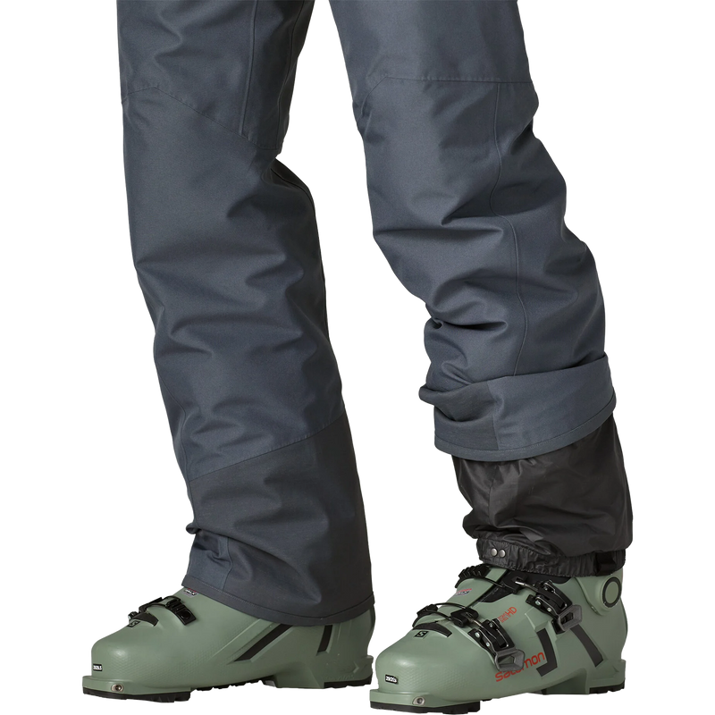 Men's Insulated Powder Town Pants, Patagonia Men's Insulated Powder Town Pants in SMDB Smolder Blue cuffs and powder skirt