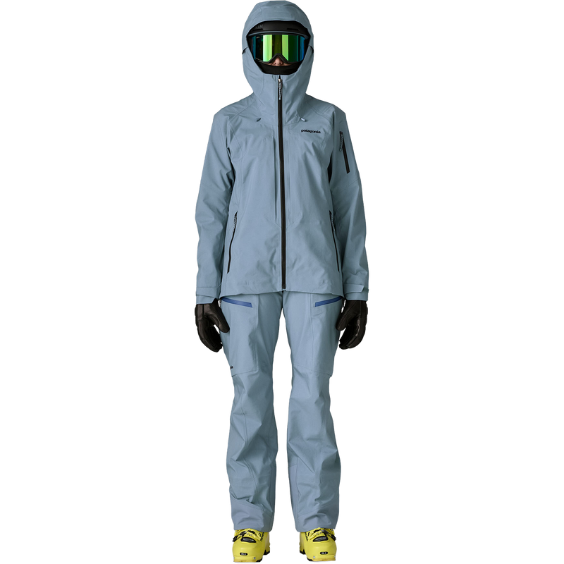 Women's PowSlayer Gore-Tex Jacket, Patagonia Women's PowSlayer Gore-Tex Jacket in BNLB-Barnacle Blue front full length
